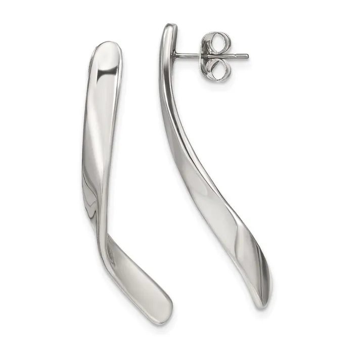 Earrings TreasureFineJewelers Stainless Steel Polished Post Earrings