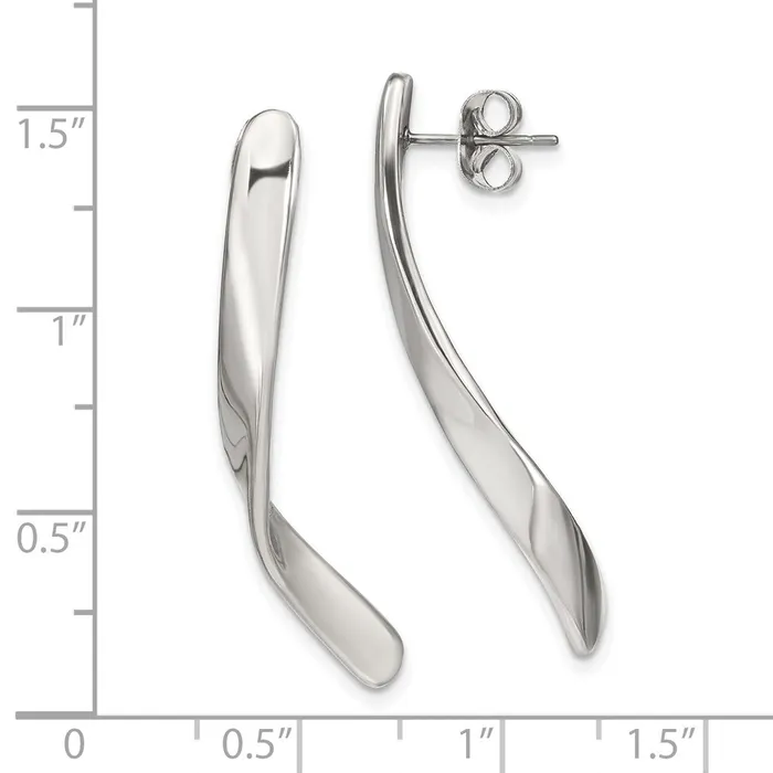 Earrings TreasureFineJewelers Stainless Steel Polished Post Earrings