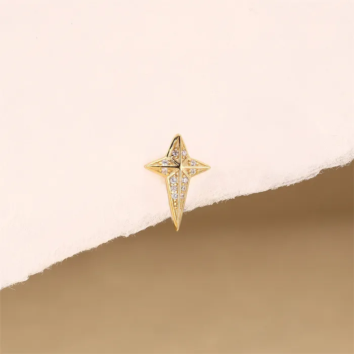 Earrings Trendolla Jewelry 925 Silver Long Tail Star Flat Back Earrings