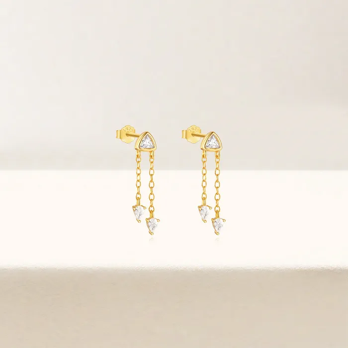 Earrings Trendolla Jewelry 925 Silver Triangle Tassel Drop Earrings