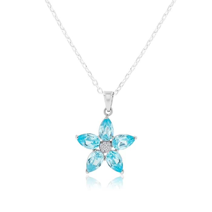 Ema Jewels Necklaces Aletheia Light Azure Sterling Silver Necklace