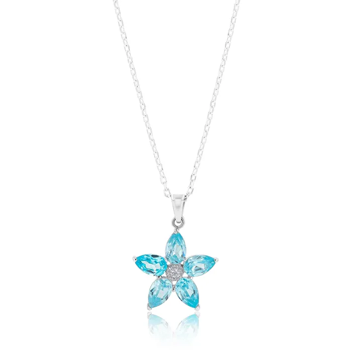 Ema Jewels Necklaces Aletheia Light Azure Sterling Silver Necklace