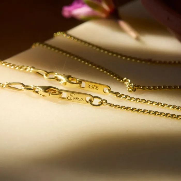 Ema Jewels Necklaces Rose June Birth Flower Pendant Necklace 14K 925 Gold Vermeil