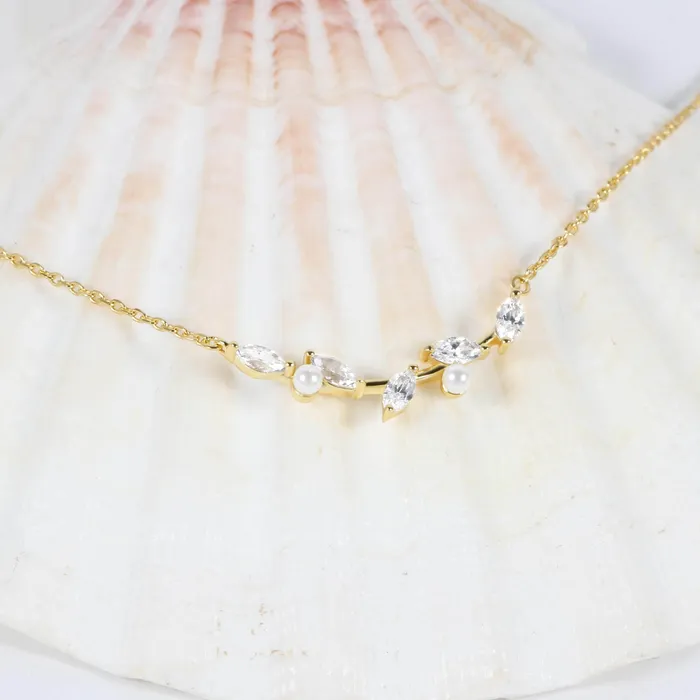 Leaf Diamond Eternity Ring Bracelet Necklace Pair of Earrings Set Designed by Shania Trendolla Jewelry Bracelets