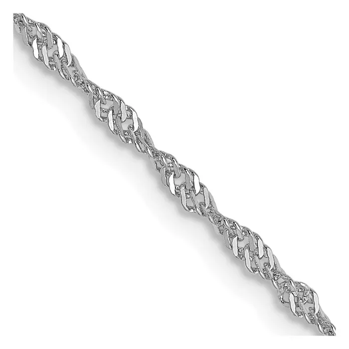 Leslies 10K White Gold 13mm Singapore Chain TreasureFineJewelers Necklaces Leslies 10K White Gold 13mm Singapore Chain TreasureFineJewelers Necklaces