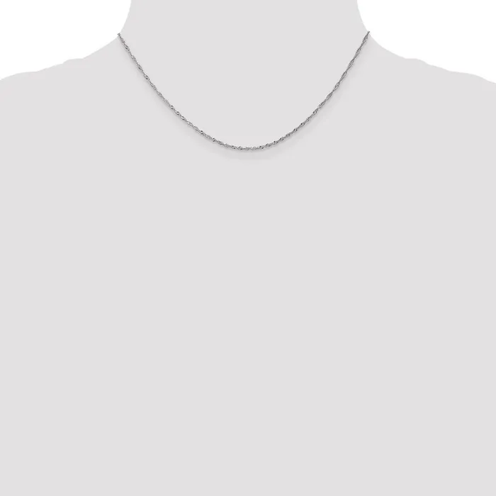Leslies 10K White Gold 13mm Singapore Chain TreasureFineJewelers Necklaces