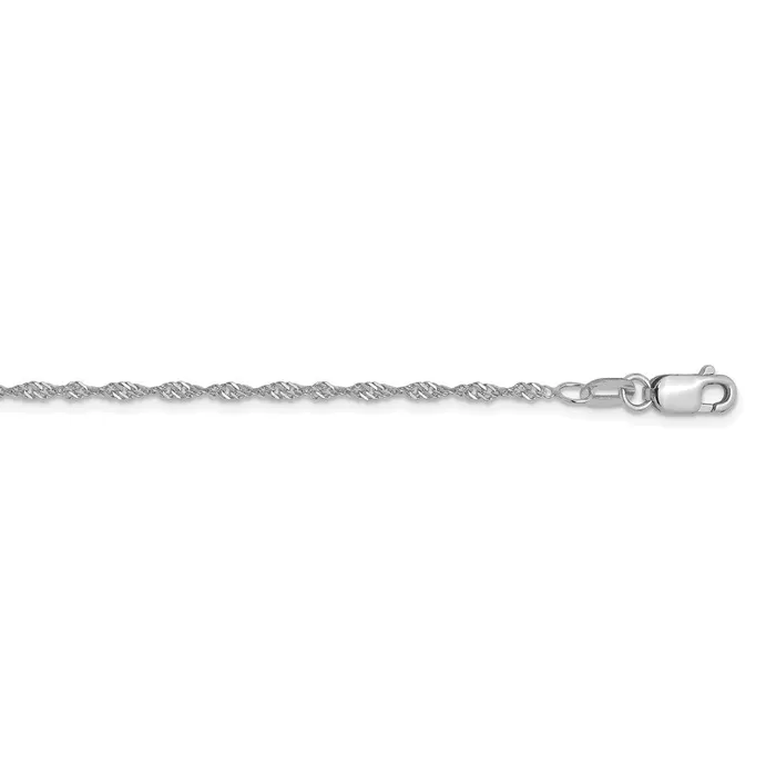 Leslies 10K White Gold 13mm Singapore Chain TreasureFineJewelers Necklaces