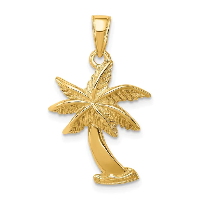 Necklaces 14k Palm Tree Pendant TreasureFineJewelers