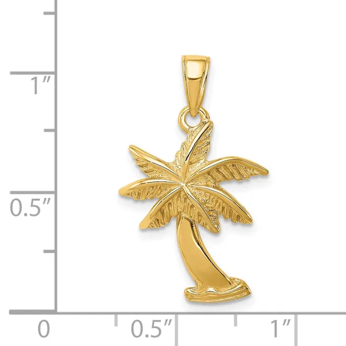 Necklaces 14k Palm Tree Pendant TreasureFineJewelers