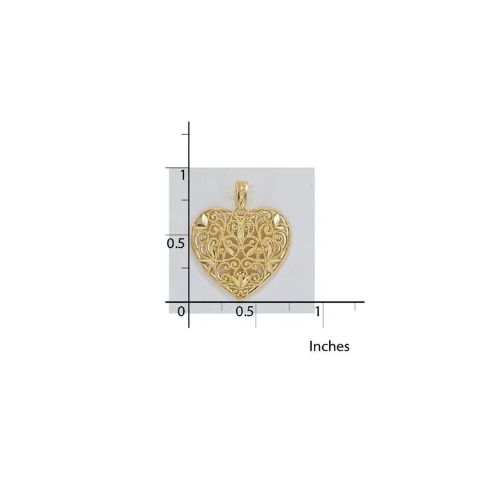 Necklaces 14k Polished DC Heart Pendant TreasureFineJewelers