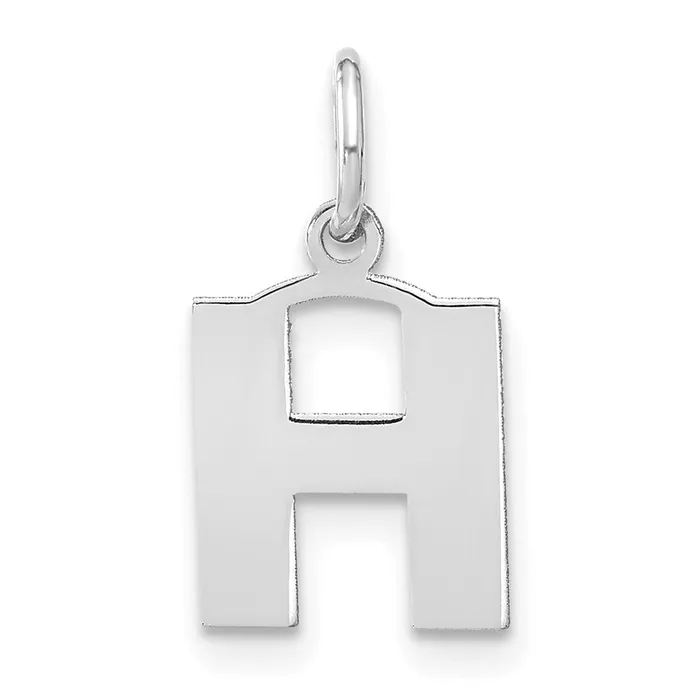 Necklaces 14k White Gold Letter H Initial Pendant TreasureFineJewelers