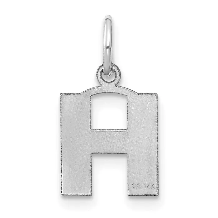 Necklaces 14k White Gold Letter H Initial Pendant TreasureFineJewelers
