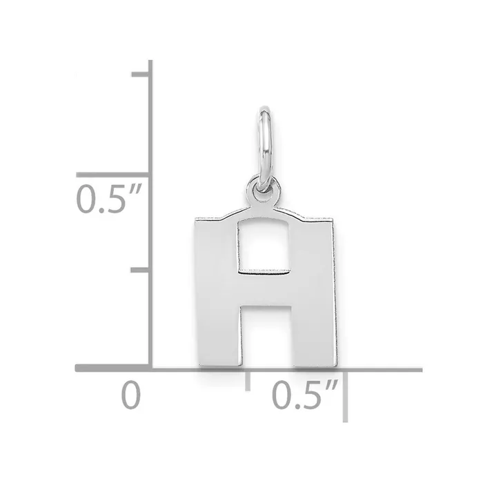 Necklaces 14k White Gold Letter H Initial Pendant TreasureFineJewelers