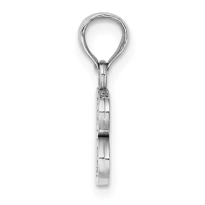 Necklaces 14k White Gold Polished Block Letter B Initial Pendant TreasureFineJewelers