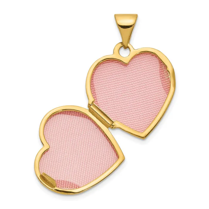 Necklaces 14k Yellow Gold Plain 15mm Heart Locket TreasureFineJewelers