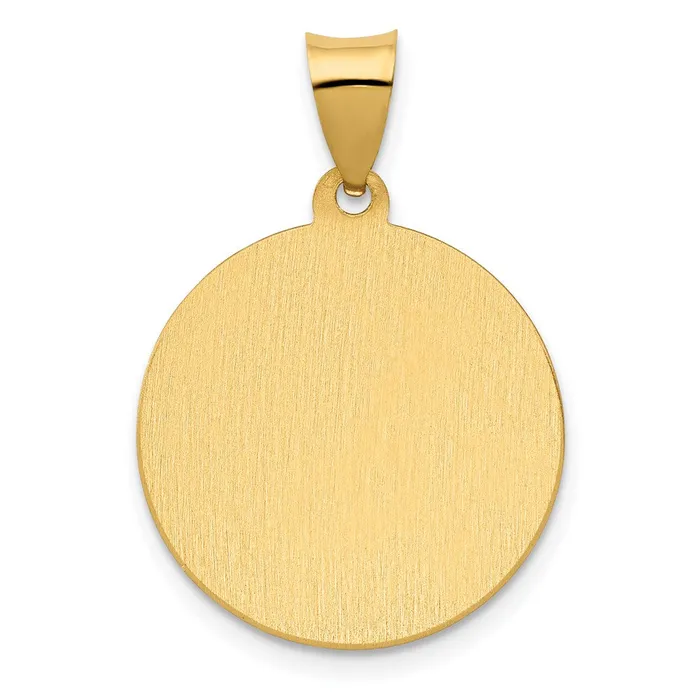 Necklaces 14k Yellow Gold Polished Satin St Thomas More Hollow Medal Pendant TreasureFineJewelers