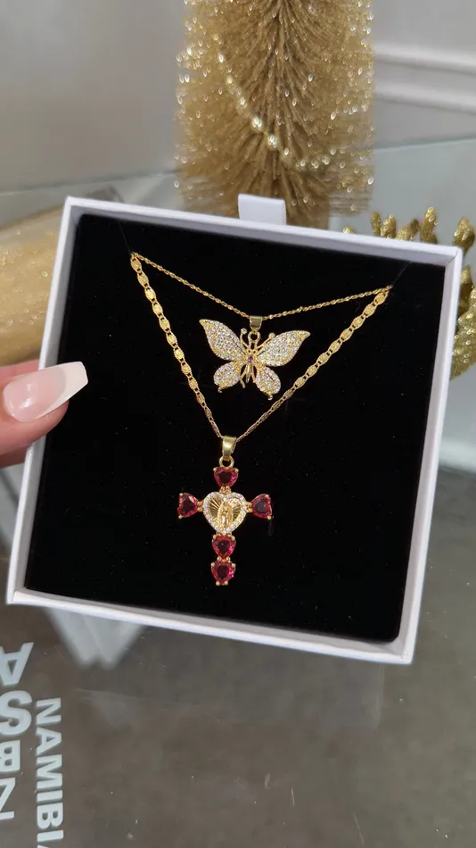 Necklaces MP Jewelry La Crema ButterflyCross Necklace Set Necklaces MP Jewelry La Crema ButterflyCross Necklace Set