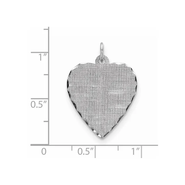 Necklaces SS Rhplt Engraveable Heart Patterned Polished FrontSatin Back Disc TreasureFineJewelers