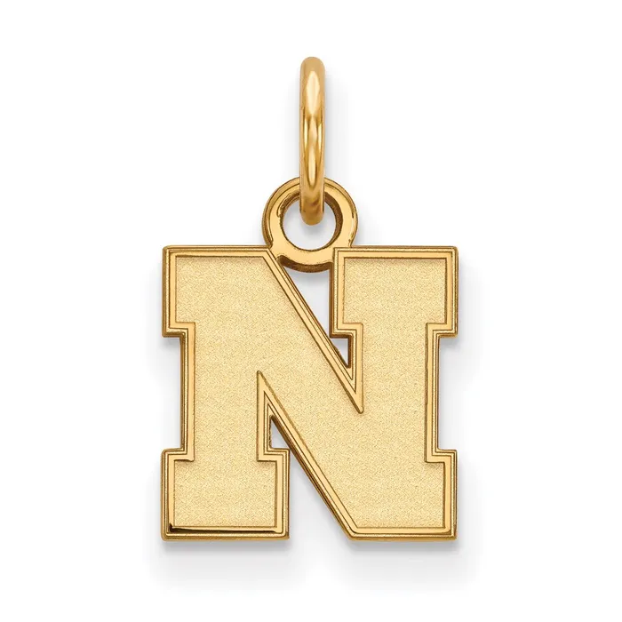 Necklaces Sterling Silver Goldplated University of Nebraska Letter N Extra Small Pendant TreasureFineJewelers