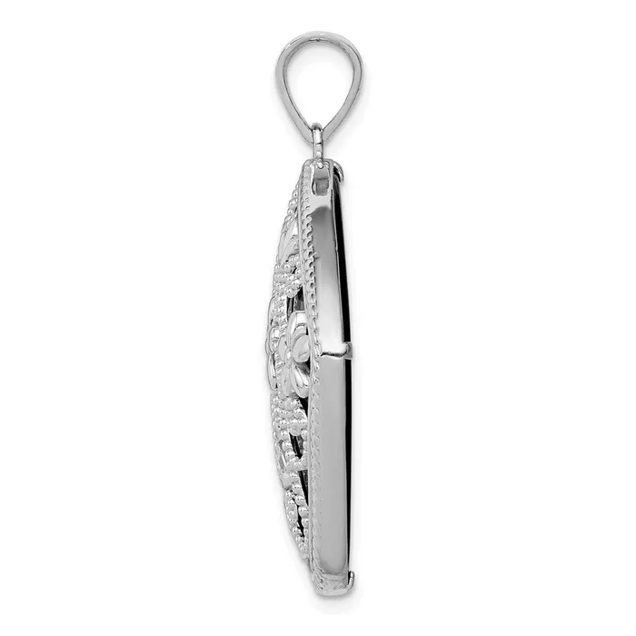 Necklaces Sterling Silver Rhodiumplated Textured and DC Onyx Pendant TreasureFineJewelers