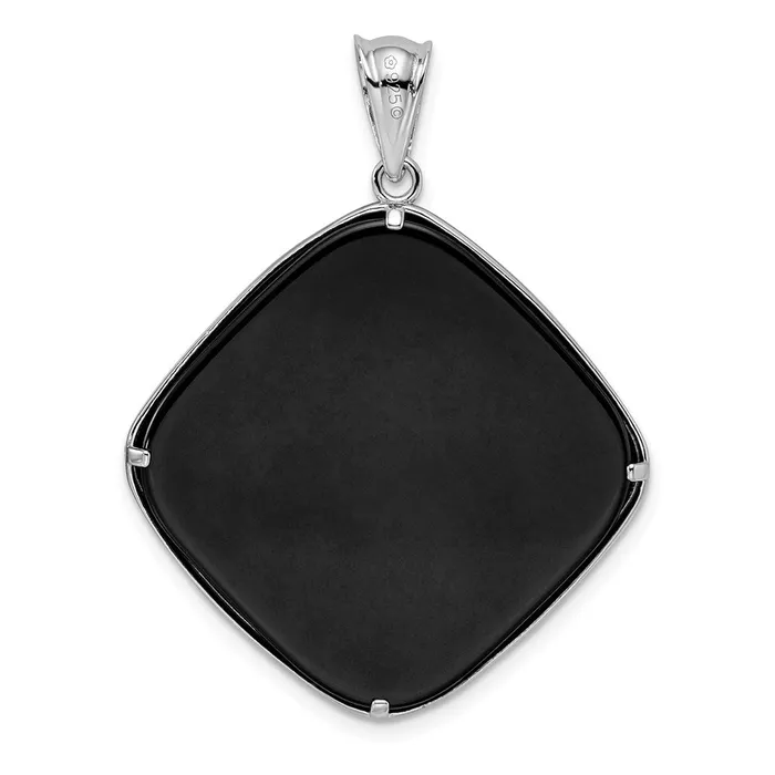 Necklaces Sterling Silver Rhodiumplated Textured and DC Onyx Pendant TreasureFineJewelers
