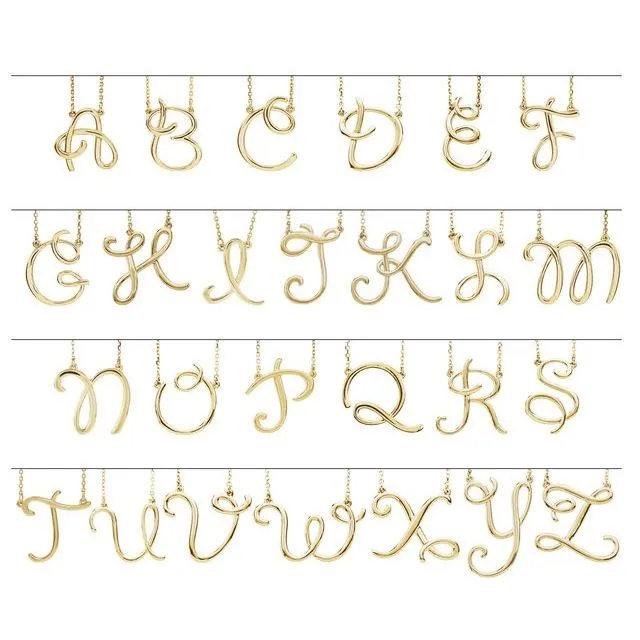 Necklaces Sterling Silver Script Initial K 16 Necklace TreasureFineJewelers