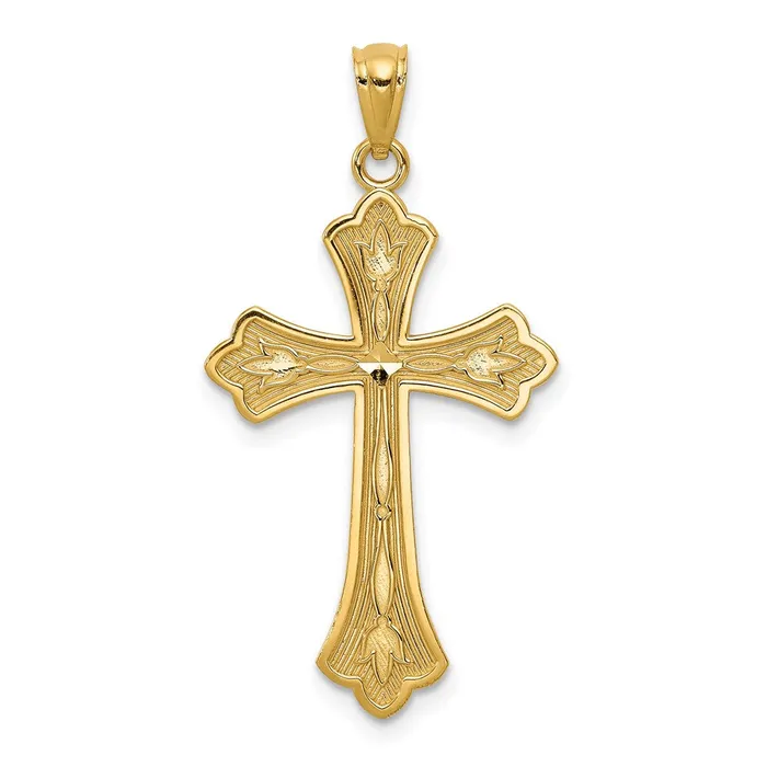 Necklaces TreasureFineJewelers 14k Diamondcut Cross Pendant
