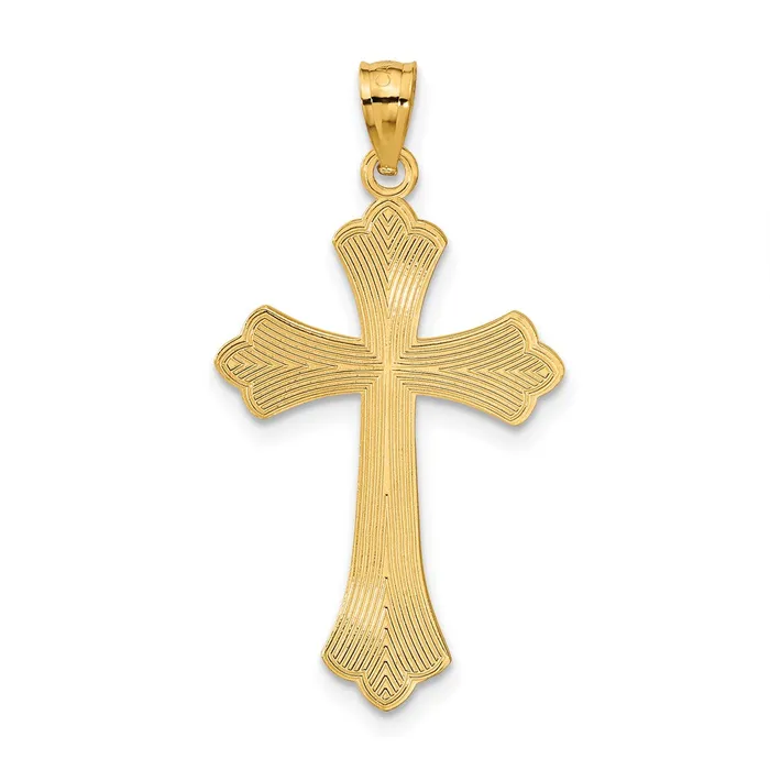 Necklaces TreasureFineJewelers 14k Diamondcut Cross Pendant