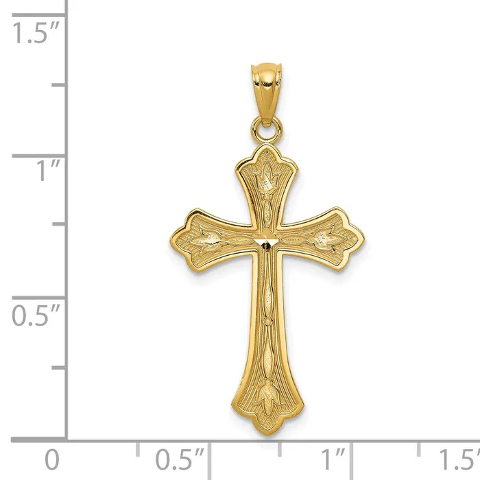 Necklaces TreasureFineJewelers 14k Diamondcut Cross Pendant