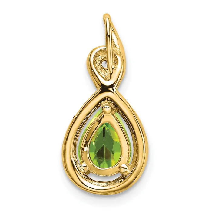 Necklaces TreasureFineJewelers 14k Pear Peridot and Diamond Pendant