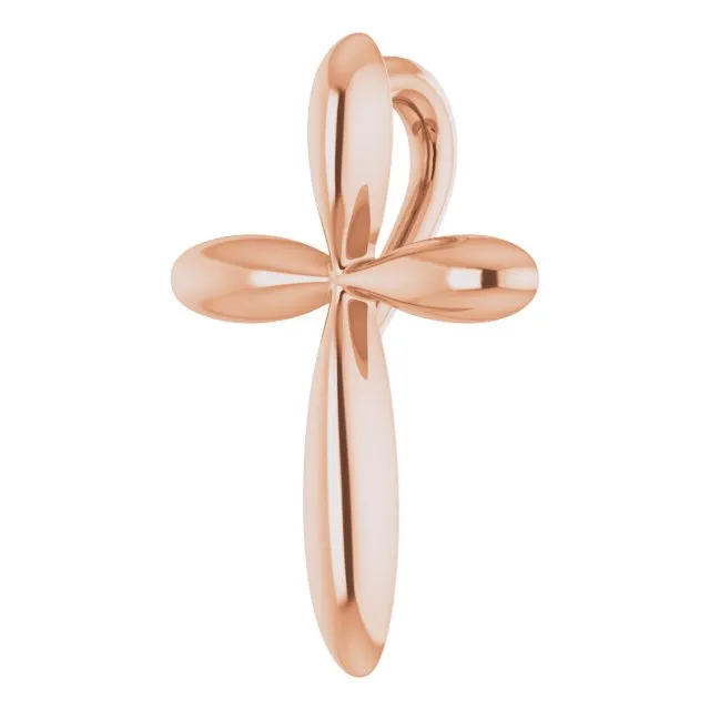 Necklaces TreasureFineJewelers 14K Rose Gold 1465x112 mm Cross Pendant