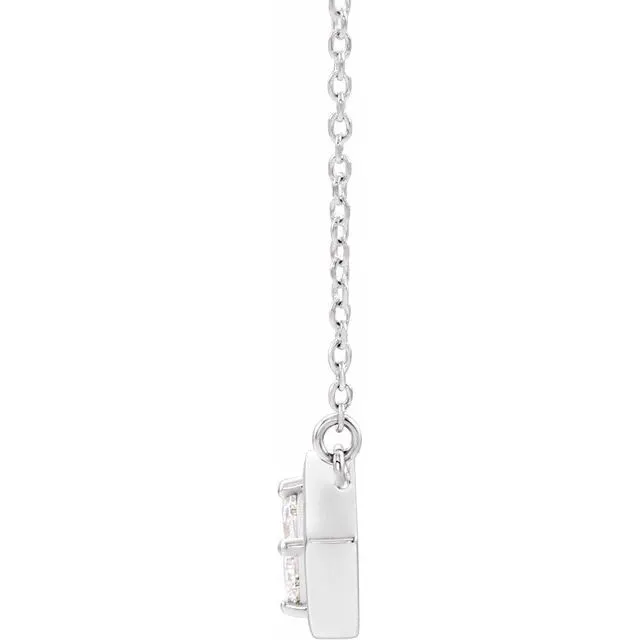 Necklaces TreasureFineJewelers 14K White Gold 14 CTW Natural Diamond Geometric 18 Necklace