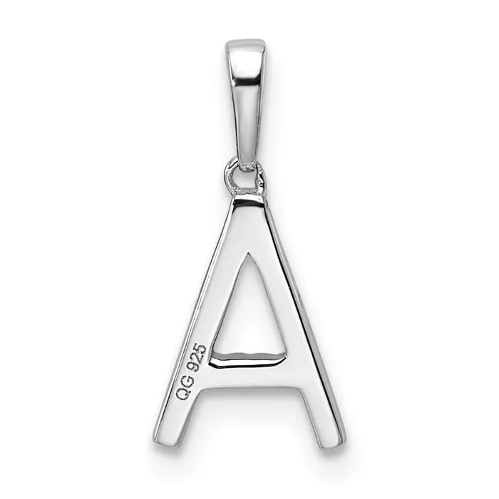 Necklaces TreasureFineJewelers 14K White Gold Diamond Letter A Initial Pendant