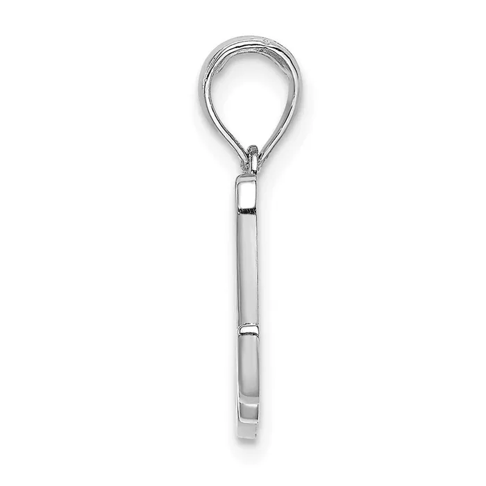 Necklaces TreasureFineJewelers 14k White Gold White Gold Script Letter M Initial Pendant