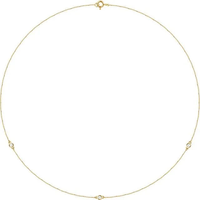 Necklaces TreasureFineJewelers 14K Yellow 15 CTW Diamond 3Station 18 Necklace Necklaces TreasureFineJewelers 14K Yellow 15 CTW Diamond 3Station 18 Necklace