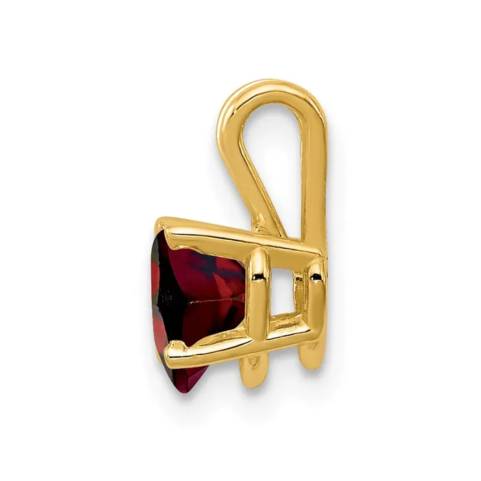Necklaces TreasureFineJewelers 14k Yellow Gold 6mm Heart Garnet pendant