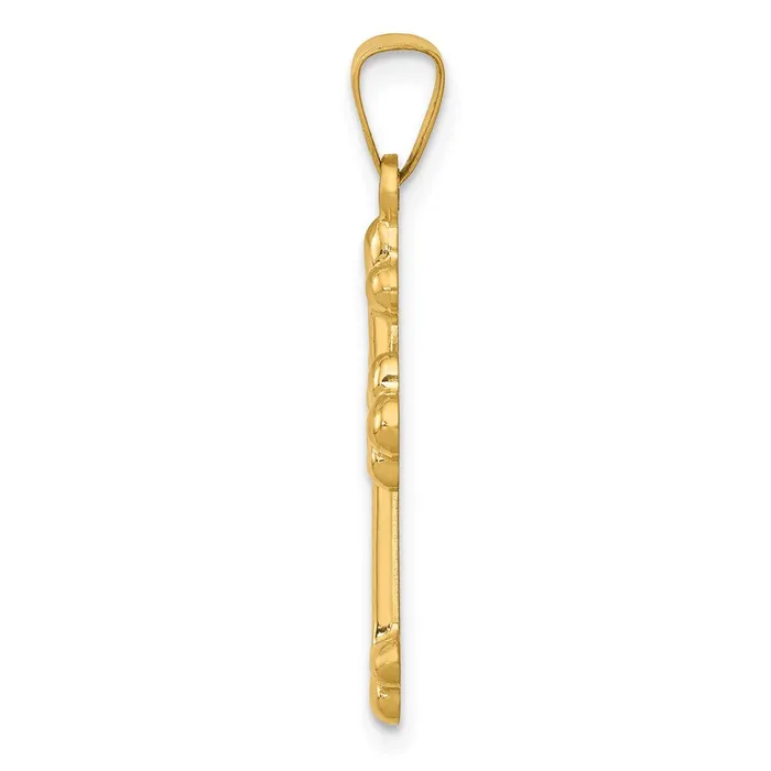 Necklaces TreasureFineJewelers 14k Yellow Gold Polished Budded Cross Pendant
