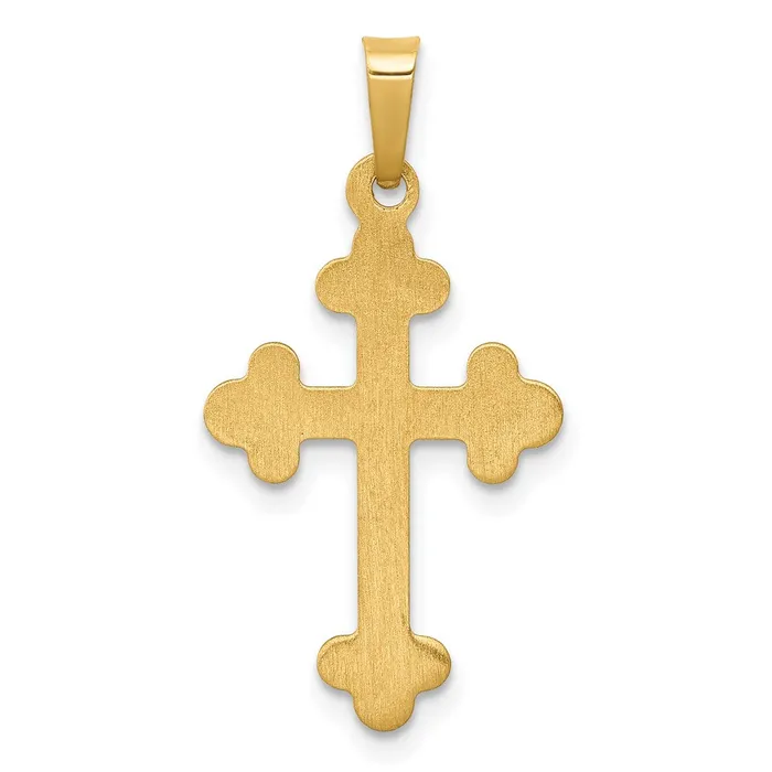 Necklaces TreasureFineJewelers 14k Yellow Gold Polished Budded Cross Pendant