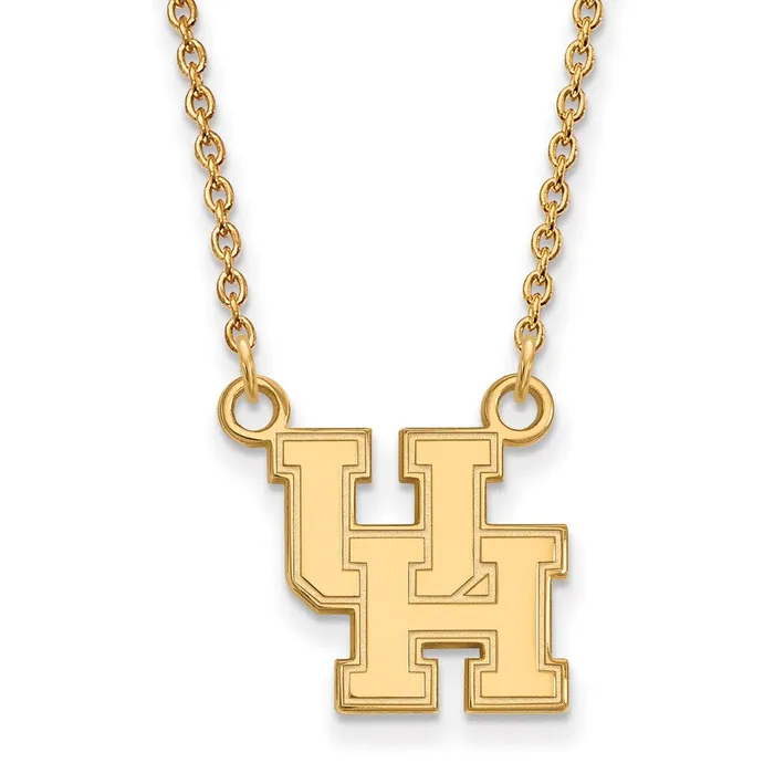 Necklaces TreasureFineJewelers 14K Yellow Gold University of Houston Small Pendant with Necklace
