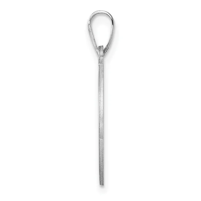 Necklaces TreasureFineJewelers Small Sterling Silver Rhodiumplated Fancy Script Letter I Initial Pendant