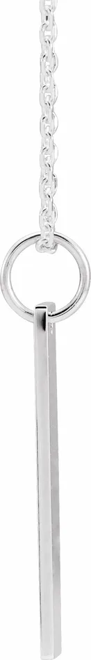 Necklaces TreasureFineJewelers Sterling Silver 20x5 mm Engravable Bar 20 Necklace