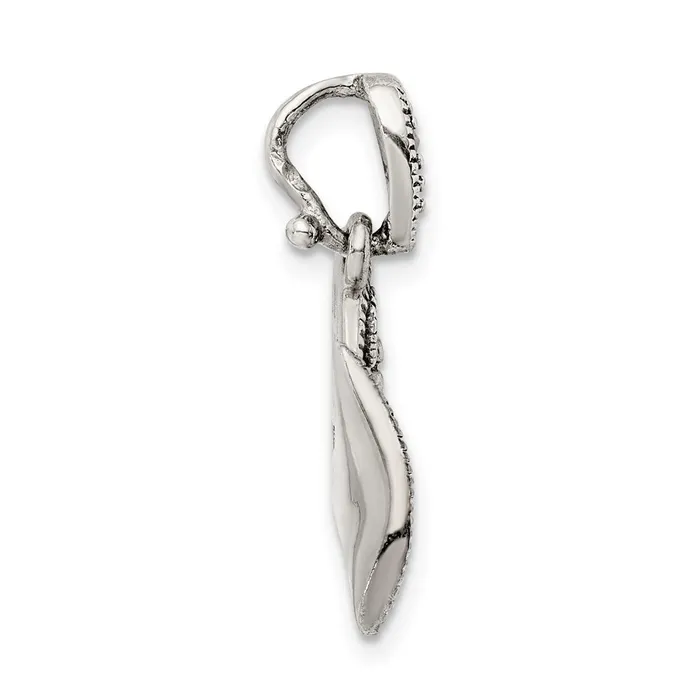 Necklaces TreasureFineJewelers Sterling Silver Antiqued Marcasite French Horn Pendant