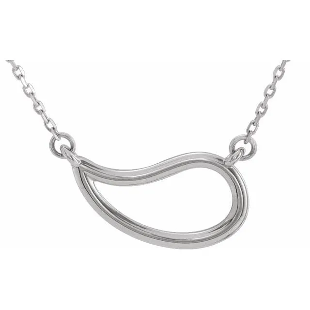 Necklaces TreasureFineJewelers Sterling Silver Decorative 18 Necklace