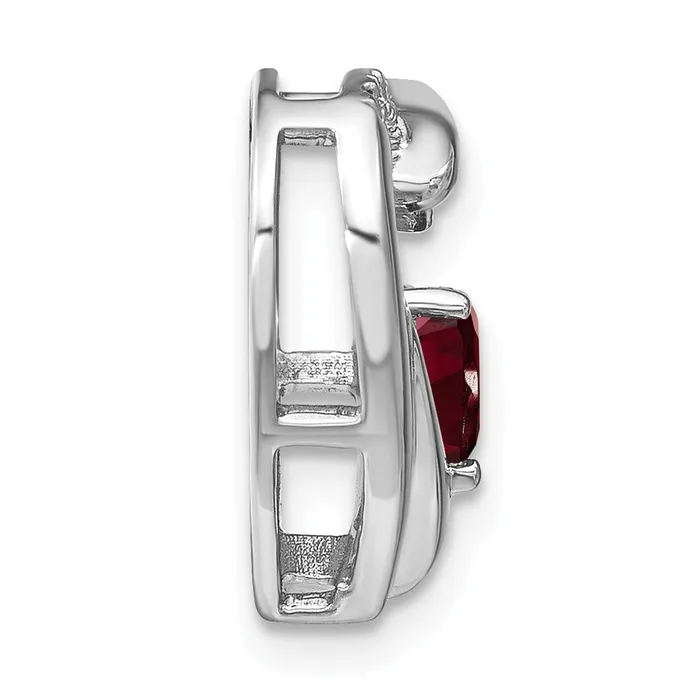Necklaces TreasureFineJewelers Sterling Silver Garnet and Diamond Pendant