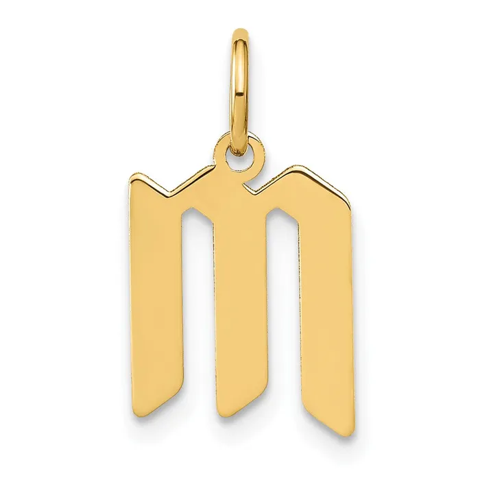 Necklaces TreasureFineJewelers Sterling Silver Goldplated Letter M Initial Pendant