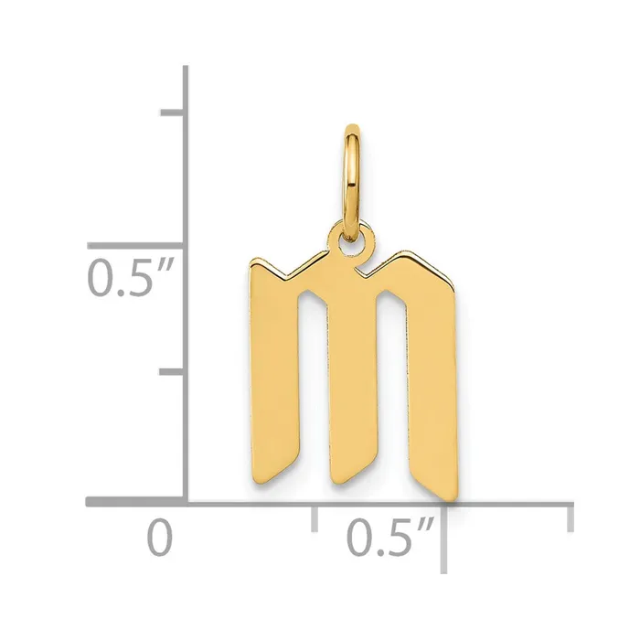 Necklaces TreasureFineJewelers Sterling Silver Goldplated Letter M Initial Pendant