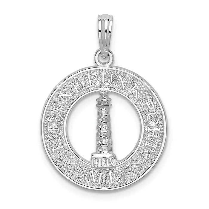 Necklaces TreasureFineJewelers Sterling Silver Kennebunkport Circle wLighthouse Pendant Necklaces TreasureFineJewelers Sterling Silver Kennebunkport Circle wLighthouse Pendant