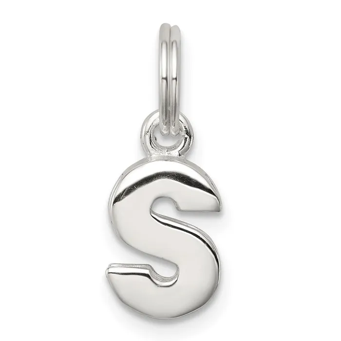 Necklaces TreasureFineJewelers Sterling Silver Letter S Initial Charm