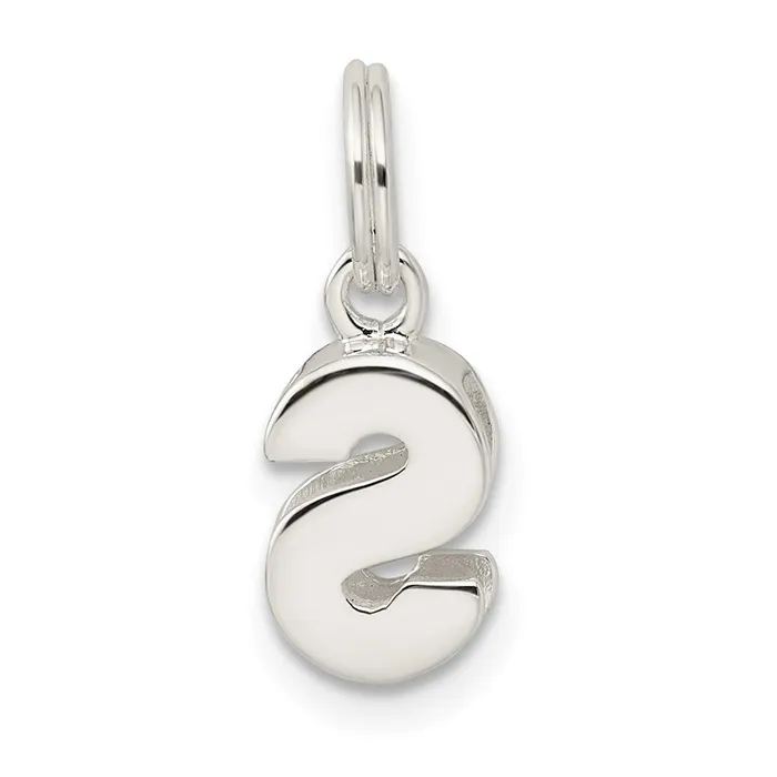 Necklaces TreasureFineJewelers Sterling Silver Letter S Initial Charm