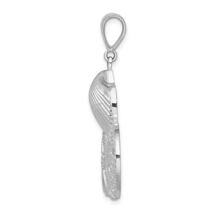 Necklaces TreasureFineJewelers Sterling Silver PolishedTextured Sea Life Pendant